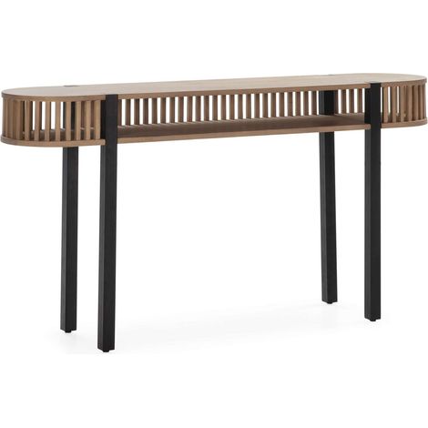 Console 150 x 33 x 80 cm Bois, Métal - Sable, Noir (1/3)