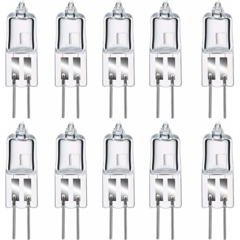 Ampoules Halogènes G4, Lampe de Base à Broche Halogène G4 12V 20W, 2800K Blanc Chaud Gradable G4 Lampe à Capsule Transparente Lot de 10 (1/5)