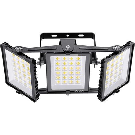 300W Projecteur LED d'extérieur avec capteur de crépuscule à l'aube, 6000K, IP66 Étanche 3 têtes,30000lm, Éclairage de sécurité extérieur, Convient pour la cour, l'entrepôt, le jardin, etc. (1/5)