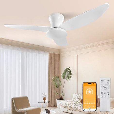 100CM-Ventilateur Plafond avec Lumiere avec Telecommande, 60W Ventilateur Plafond Silencieux 6 Vitesses Réversible, Ventilateur de Plafond Lampe Dimmable Timer pour Chambre Salon (1/5)