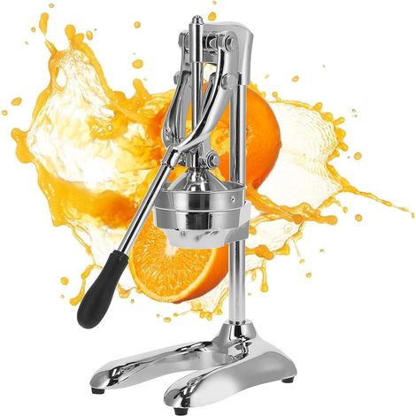 Ejoyous Presse-Agrumes Manuelle, Presse-Agrumes Professionnel en Acier Inoxydable Presse-Orange Presse-Citron avec Levier pour Citrons Verts Citrons Grenades Pamplemousses 25x20x49cm (1/5)