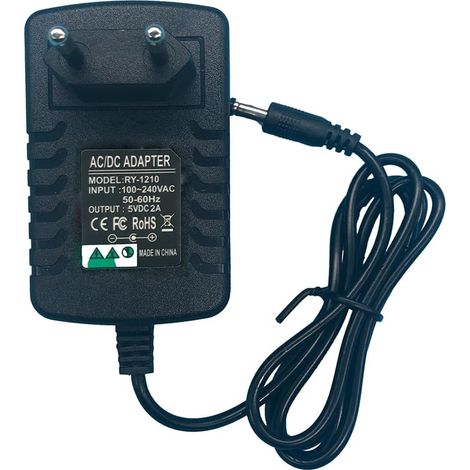 Chargeur d'alimentation 5V 2A Adaptateur d'alimentation 100V-240V AC à DC,10W Transformateurs 5,5 x 2,1/2,5mm pour Caméra, Routeur, Bande Lumineuse LED (1/5)