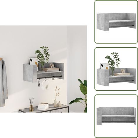 Étagère murale gris béton 70,5x35x30,5 cm bois d'ingénierie - Étagère Murale - Étagère Flottante - Rangement Mural - Meuble De Rangement - Décoration Murale (1/5)