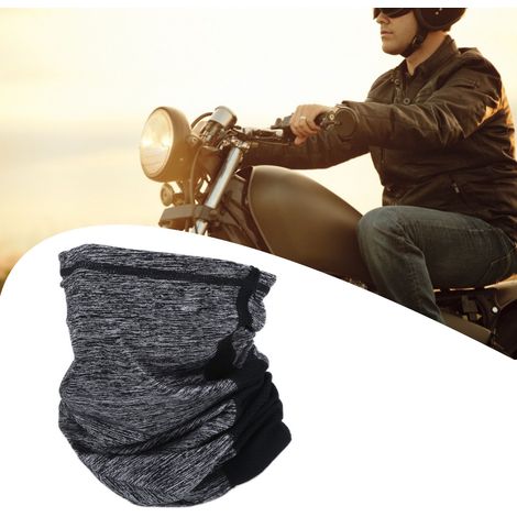 Masque facial en soie glacée de protection solaire pour la pratique de la moto et du vélo A (gris chiné) (1/5)