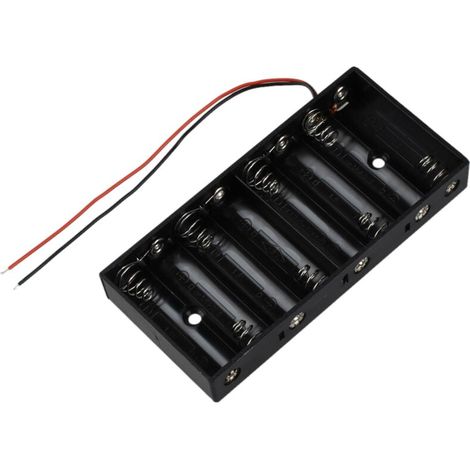 Boîte de Rangement pour Piles 12V 8 x 1.5V AA avec Câble et Étui en Plastique (1/4)