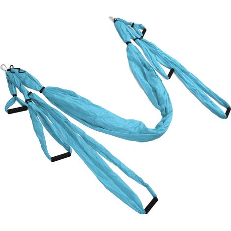Aerial-Yoga-Schaukelset, Polyester-Baumwolle, verstellbar, verbessert die Flexibilität, Yoga-Hängematte für körperliche Übungen, Seeblau (1/5)
