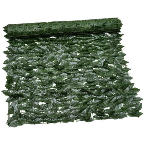 Clôture Artificielle de Feuilles de Lierre artificielles, Écran de clôture antivol de Jardin extérieu,Mur Vegetal clôtures décoratives Faux Fond d'écran d'herbe-100300CM (Feuille de pomme)