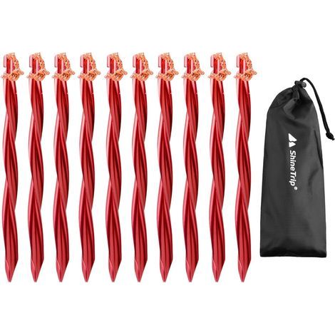 Piquets de Tente 10 Pièces Sardines Camping Piquets de Fixation Léger avec Sac de Rangement pour Randonnée Voyage en Plein Air Activités Extérieur (1/5)