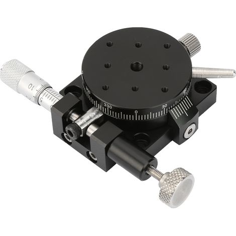 Plateforme de déplacement rotatif manuel SEMR38-AR, glissière de précision pour réglage fin, diamètre de la surface de travail φ38 mm x épaisseur 20 mm (1/5)