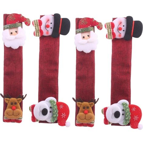 Coprimaniglie natalizie per frigorifero - Decorazioni natalizie - Coprimaniglie per mobili da interno per le festività - Set di 4 (1/5)