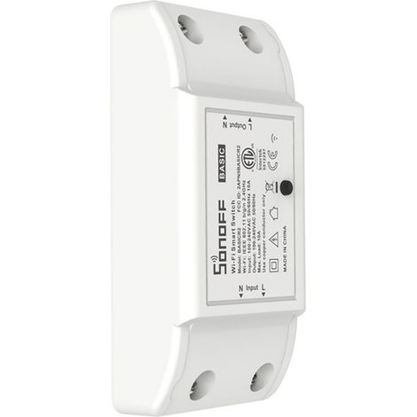 Módulo de interruptor inteligente WiFi Sonoff BasicR2, 1 interruptor, control por aplicación, programación remota, uso compartido en grupo, compatible con Google Assistant. (1/5)