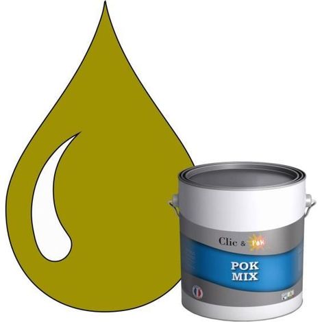 Peinture d'Accroche et Finition 2 en 1 - POK - POK MIX Jaune - Acrylique Satinée - 3L - RAL 1027 (1/4)