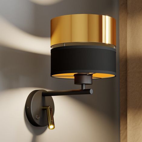 [GEBRAUCHT] B-Ware Euluna Wandleuchte Hilton schwarz gold LED-Leselicht Wandleuchte Wandlicht 764 (1/2)