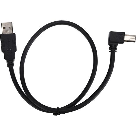 Câble d'adaptateur USB-A mâle vers USB-B mâle, angle droit, 0,5 mètre, noir (1/5)
