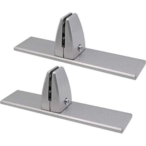 Lot de 2 pinces de séparation de bureau avec vis de montage, pour écran de bureau de confidentialité en alliage d'aluminium pour cloison de bureau (gris) (1/4)