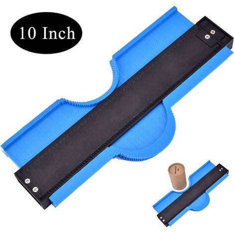 Plantilla de contorno bloqueable de 26 cm con doble cierre, plantilla de perfil, medidor de contorno, herramienta de duplicación de contornos, plantilla de corte para parquet y suelos en carpintería (1/4)