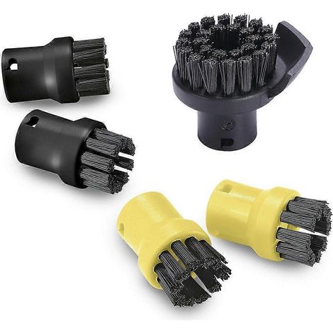 Brosse ronde avec racleur, brosses de nettoyage pour nettoyeur vapeur Kärcher SC1, SC2, SC3, SC4, SC5, Easyfix Premium, kit de brosses rondes pour embouts ronds. (1/2)
