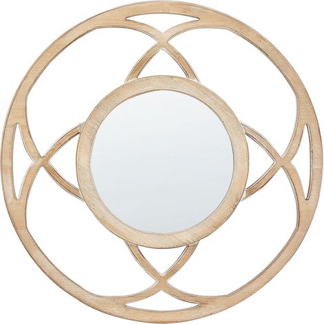 Wandspiegel IZTAPALAPA 60 cm 60 cm Helles Tannenholz