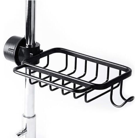 LaBlanc - Porte-Éponge De Robinet Avec Crochet, Panier En Aluminium, Support De Rangement Pour L'Évier De Cuisine, Support De Douche, ÉtagèRe Pour Savon Ou Shampoing (Noir-Améliorée) (1/5)
