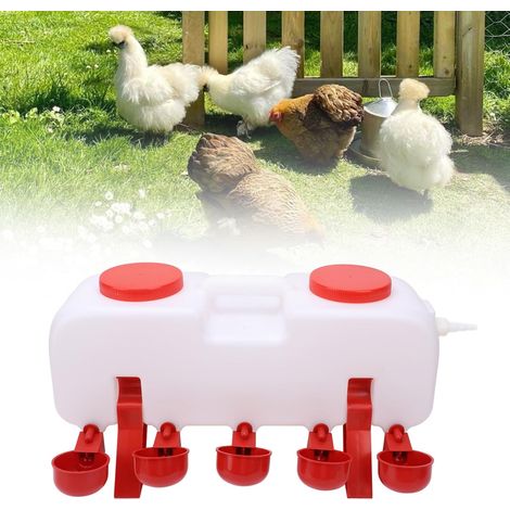 Abreuvoir Automatique pour Poulet, système d'abreuvement Automatique en Plastique Anti-basculement pour Poulet avec Dispositif de Filtration pour Ferme avicole (1/5)