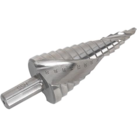 Sealey Spiral Flute HSS 4341 Step Drill Bit 4-30mm AK4748 (1/2)