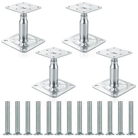 Lot de 4 supports de poteau surélevés galvanisés réglables de 130 à 180 mm, support de toit robuste pour construction (1/4)