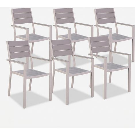 Set 6 sedie con braccioli in plastica e acciaio