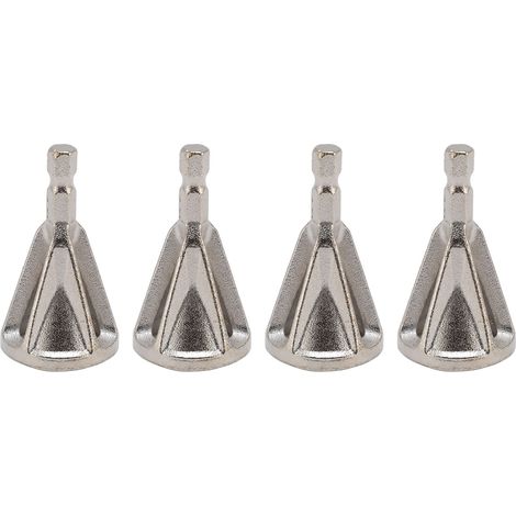 4 forets à ébavurer, queue hexagonale de 6,35 mm (1/4 pouce), 3 trous, acier rapide, outil de chanfreinage extérieur