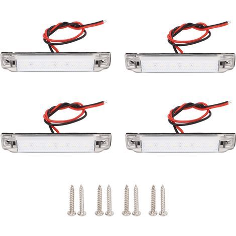 4Pcs 6LED Feux de Position Latéraux 12V Bande Lumineuse de Navigation pour Bateau Kayak Remorque Camping-car Bus (1/5)