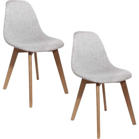 Lot de 2 Chaises scandinaves design grosse maille Flora (1/5)