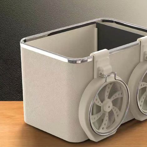 Boîte de rangement multifonction pour accoudoir de voiture avec porte-gobelet, organisateur de console auto beige (1/5)