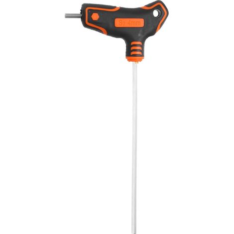 T-Handle Flat End Hex Key Wrench 4 mm Metric S2 Steel Long Arm T-Key Inner Hexagon Spanner Repairing Tool for Home Auto Maintenance Bike Motorcycle Repair (1/5)