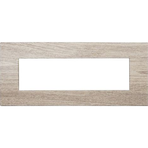Placca Plastica ETTROIT Serie Venus 7 Posti/Moduli 507 Compatibile Con Vimar Arke, 14 Colori Disponibili (Legno Chiaro)