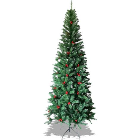 Albero di natale verde con rami in pvc e base in metallo Berna - H180 cm
