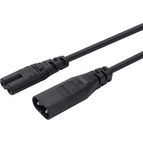 Câble Adaptateur d'alimentation Principal IEC 60320 C8 vers Prise C7 mâle vers Femelle (5mètre) (1/5)
