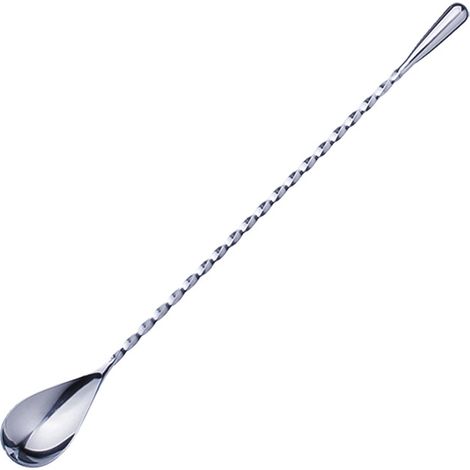 Cuillère à Cocktail en Acier Inoxydable Cuillère de Bar à Long Manche Cuillères à Mélanger Motif en Spirale Agitateurs à Cocktail Professionnelles 30cm 2 Pièces (Argent) (1/5)