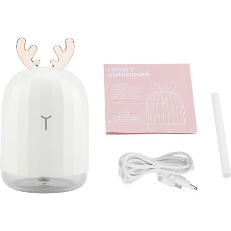 Humidificateur - 220 ml - Lumière Led Nocturne - Design Bois De Cerf - Pour Chambre Bureau Salon - 1 Pièce (1/5)