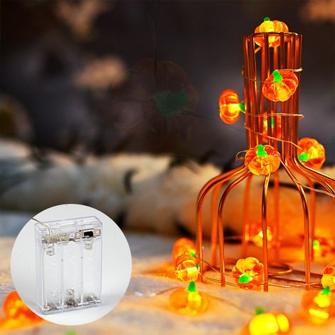Guirlande Lumineuse Citrouille 3D - Éclairage Décoratif Halloween - Alimentation USB ou Piles - Pour Intérieur Bar Boutique - 1 Pièce (1/5)