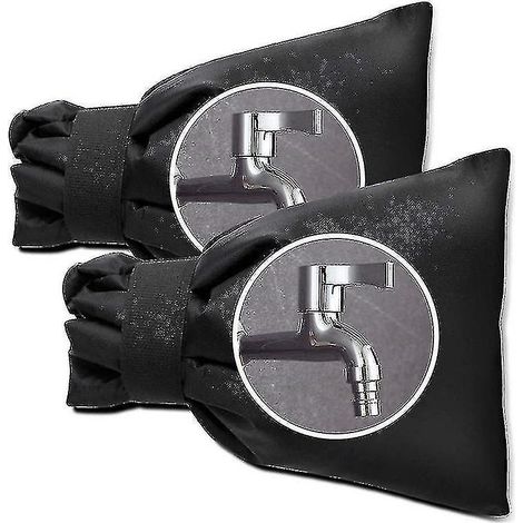 Housses de robinet extérieur pour l'hiver, protection pour robinet de jardin, lot de 2, noir (1/3)