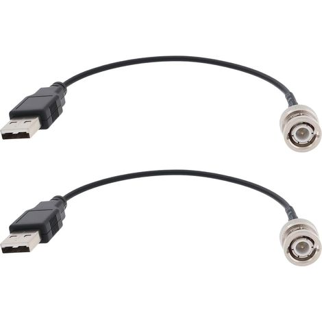 2 Stück RG174-Kabel BNC-Stecker auf USB 2.0-Stecker Adapter Computerdatenkabel Geeignet für Strom-Koaxialtest (20 cm 50 Ohm) (1/5)