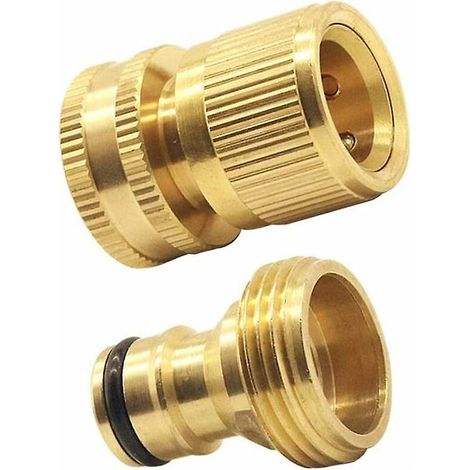 Adaptateurs universels à connexion rapide pour tuyau d'arrosage avec raccords mâles et femelles GHT 3/4 pouce pour robinet et pistolet d'arrosage (1/5)