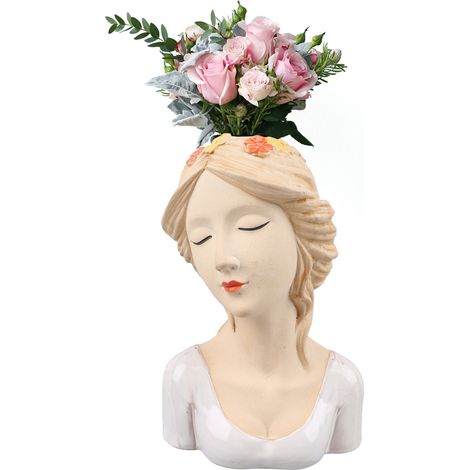 jeune fille créative, visage de fleur, jeune fille timide blanche (1/5)