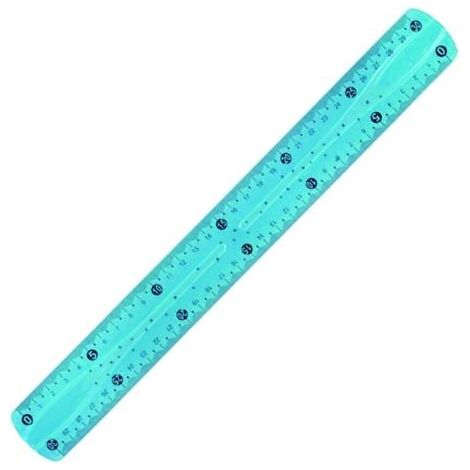 1 Stk. flexibles Lineal 30cm / Unzerbrechliches Messinstrument / Messung in Zentimetern (30) und Zoll (12) - Zufällige Farbe (blau, gelb, grün, ...) (1/5)
