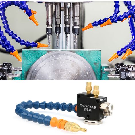 Nebelkühlmittel-Schmierstoff-Kühlsprühgerät mit universellem Messing-Sprühanschluss für CNC-Graviermaschinenzubehör (1/5)