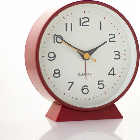 Montre analogique vintage, sans tic-tac, métal/ABS, rouge (1/5)