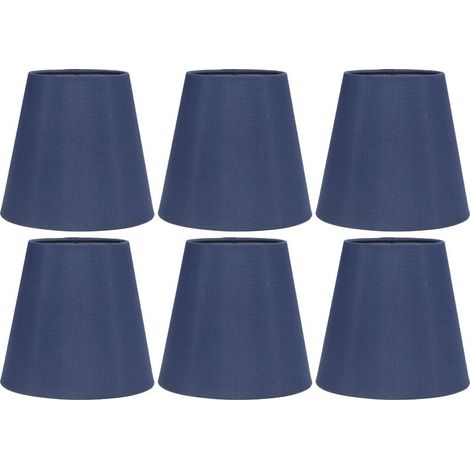 6 pieces lampshade in fabric modern Simple good Transmission of the light lampshade of lamp of Table for bulb E14 ceiling Miniature HAS3 02 blue fonce (1/5)
