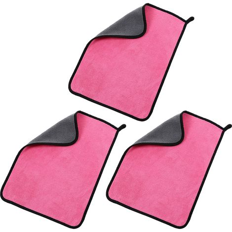 6 pièces Serviette sèche en microfibre, chiffon absorbant pour lavage automobile, non rayant, réutilisable, sans peluches (1/5)