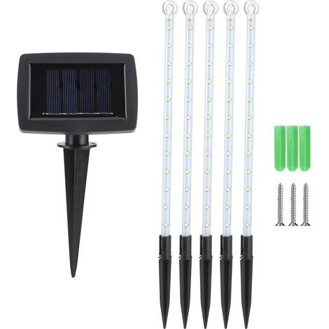 125 tubes lumineux solaires à LED pour allée. pelouse. terrasse. décoration paysagère. lampes à piquer pour jardin (1/3)