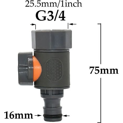 Raccord rapide mâle/femelle 3/4 pour robinet d'arrosage, filetage pour tuyau d'arrosage, vanne à bille, adaptateur pour pistolet d'arrosage (1/5)