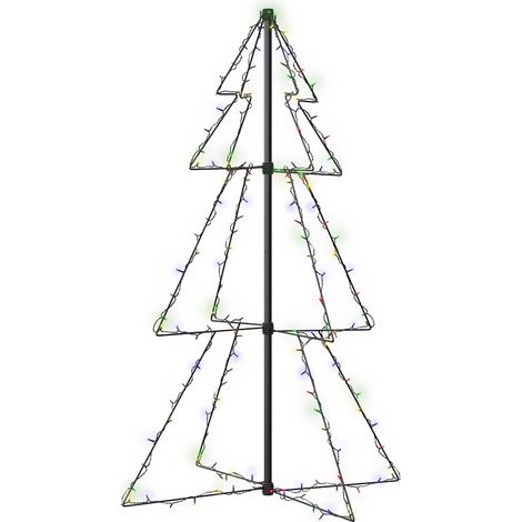 Arbre de Noël，Sapin de Noël cône 160 LED d'intérieur/d'extérieur 78x120 cm CFW71707 (1/5)